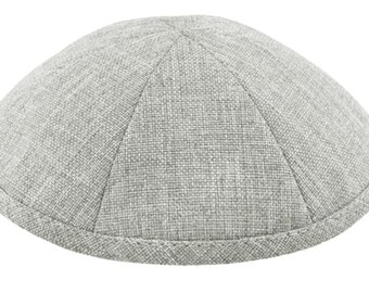 Set of 12 Burlap Kippah (More Colors) Jewish Skull Cap for Wedding, Bar or Bat Mitzvah, Bris, with Personalization and complimentary clips