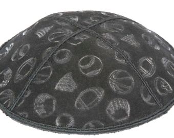Set of 12 Blind Embossed Sports Suede Kippah (Many Colors) Jewish Skull Cap for Wedding, Bar or Bat Mitzvah, Bris, with Personalization