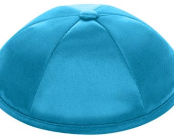 Set of 12 Deluxe Satin Kippah Jewish Skull Cap (many colors) for Wedding, Bar or Bat Mitzvah, Bris, w/Personalization & complimentary clips