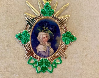 St. Patrick's Day Ornament, St. Patty, Feather Tree, Celtic Women, Leprechaun, Vintage Mercury Glass Beads, Vintage Irish Ephemera, Dresden