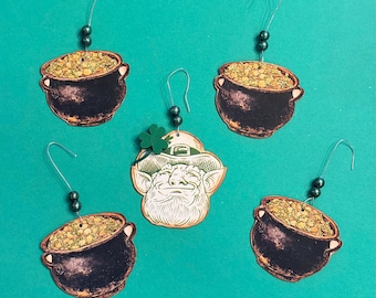 Sale, St. Patrick's Day Ornament, St. Patty's, Feather Tree, Shamrocks,  Leprechaun