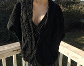 50s Vintag J Berger Santa Rosa Calif Furs Black Curly Persian Wool Astrakhan Shawl Shoulder Wrap Stole Hollywood Regency Opera Wrap