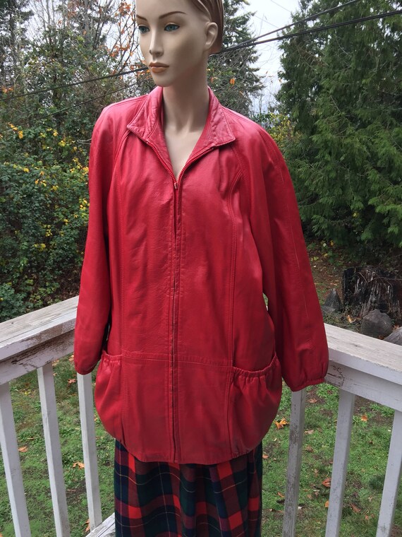 80s Vintage Bettina Alicia Herrera Red Leather Slo