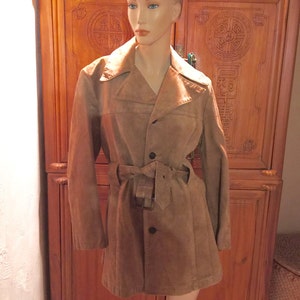 Suede Leather 70s Retro Bert Paley LTD Woodward & Lothrop Boyfriends Hipster Belt Bohemian Chic Mod Pant Coat Jacket