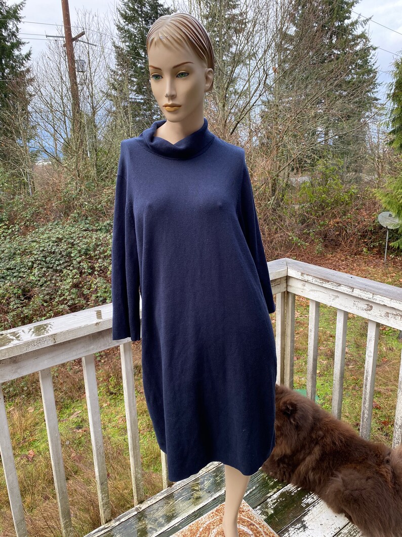 J Jill Navy Blue Turtleneck Knit Wear Sweater Tunic Boho | Etsy