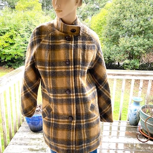 Vintage 70s Sharpies Pant Coat USA MN Plaid Preppie Farmhouse Barn Jacket Quilted Wool Coat