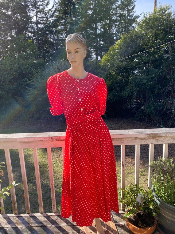 70s Does 50s Robbie Bee Red Polka Dots 