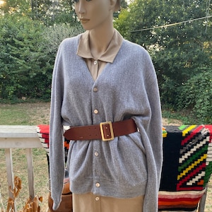 Boyfriends Mod 60s Vintage Gray Arnold Palmer Robert Bruce Golf Hipsters Cardigan Sweater USA 2X