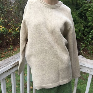 Vintage New Zealand Norswear Ski Wear Resort Cabin Oatmeal Beige Nordic Ware Fair Isle Pullover Sweater Jumper
