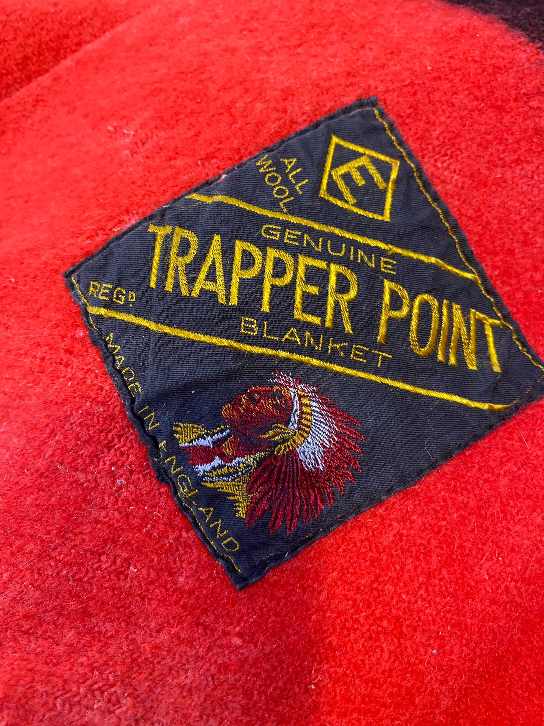 Vintage Red Black Stripes Trapper Point Genuine Eaton England Canada Wool Boho Camp Blanket 82 X 84 Etsy