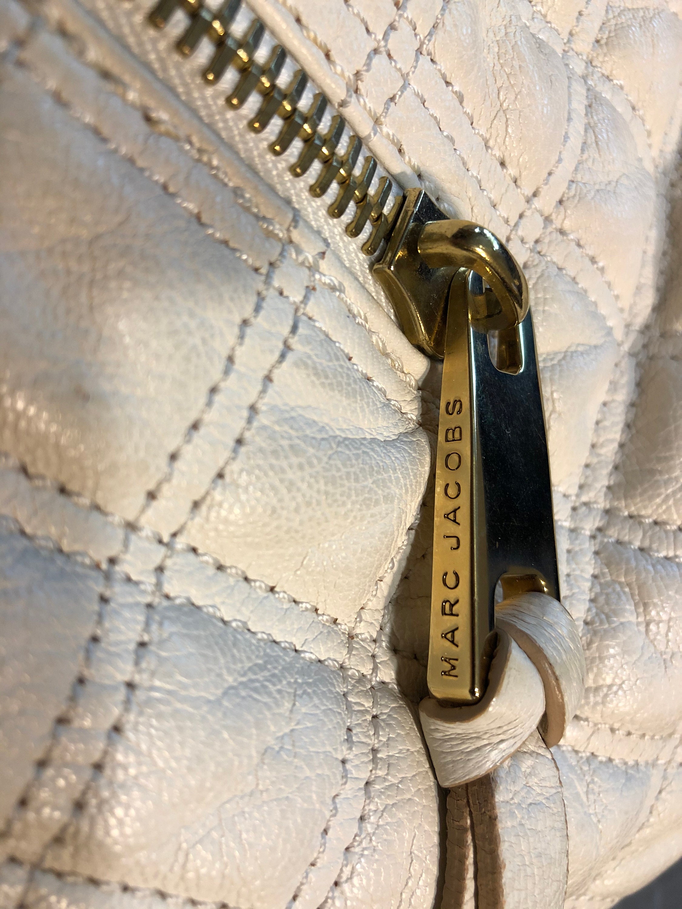 EUC White Marc Jacobs Quilted Hobo Crossbody Leather Handbag | Etsy