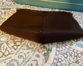 Brown vintage 30s 40s fabric clutch handbag / bohemian chic vogue avant garde clutch purse