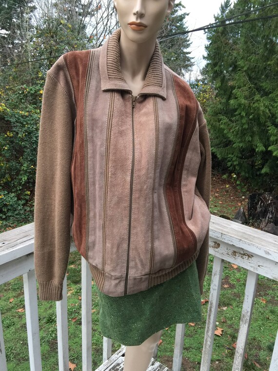 70s Boyfriends Boho Suede Leather Sweater Coat Boh