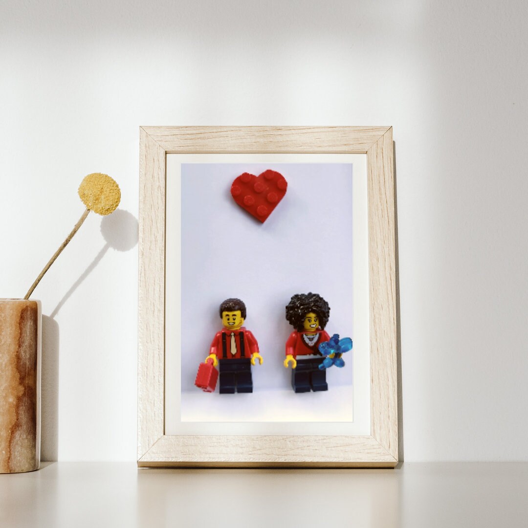 Cadre OUVERT SAINT VALENTIN avec deux Minifigures personnalisées Cadeau ...