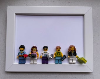 Quadretto APERTO BIANCO Con Minifigures personalizzate  (da 1 a 5 personaggi)