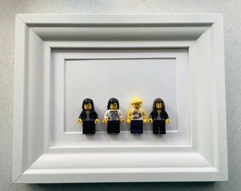 Quadretto APERTO BIANCO Con Minifigures personalizzate  (da 1 a 5 personaggi)