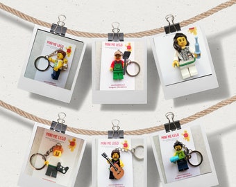 Brickyourself - Portachiavi MiniMe personalizzato con mattoncini - Minifigures personalizzate su Ordinazione