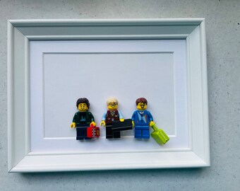 Quadretto APERTO BIANCO con Minifigures personalizzate  (da 1 a 4 personaggi)