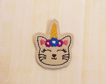 Cat Unicorn Caticorn feltie In the hoop Machine Embroidery Design. Kittycorn feltie  Embroidery file. Instant download. Feltie sorted file