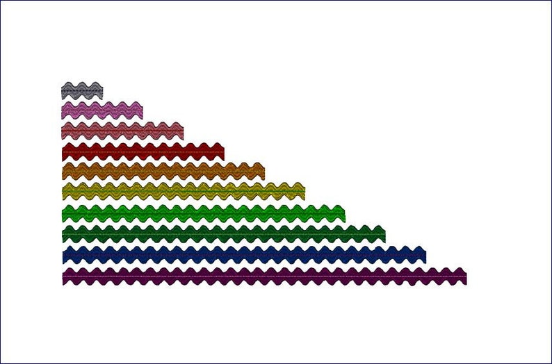 Rick Rack Machine Embroidery Design in Multiple Sizes. Rikrak Etsy