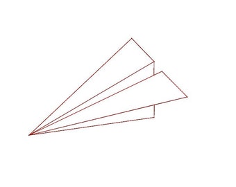 Paper Plane Applique Machine Embroidery Design. Paper plane machine embroidery design in multiple sizes. 9 sizes redwork embroidery.