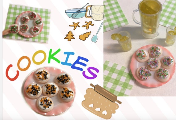6 X Mini Galletas de Chocolate de Casa de Muñecas Escala 1//12 hecho a mano
