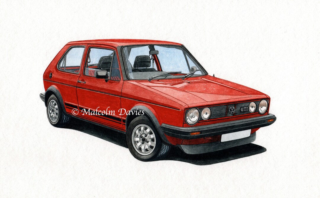 Limited Edition Print of a Volkswagen Golf / Rabbit GTI, From an ...