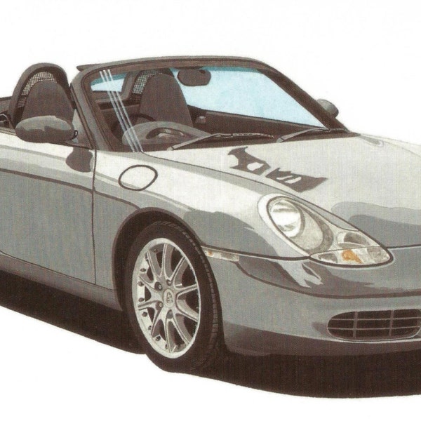 Limited Edition print van een Porsche Boxster door Malcolm Davies