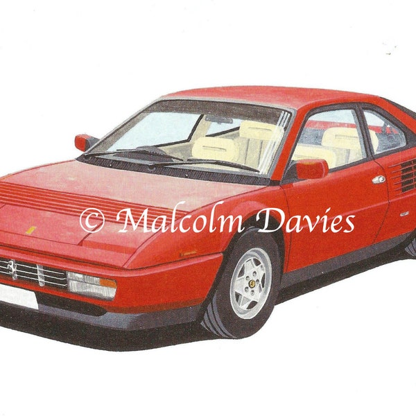 EDICIÓN LIMITADA Imprimir Ferrari 3.2 Mondial de una pintura original de Malcolm Davies