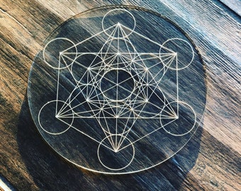 Metatron's Cube Acrylic Crystal Grid- Crystal grid- metatron's cube- sacred geometry- crystal grid- acrylic grid- metatron's grid