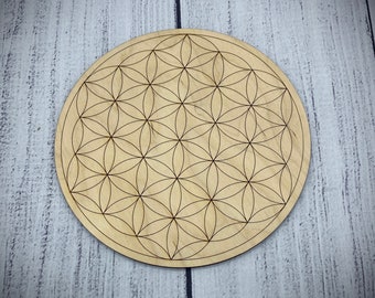 Flower of Life Crystal Grid | Sacred Geometry Altar Decor | Manifestation Tool for Meditation and Spiritual Healing