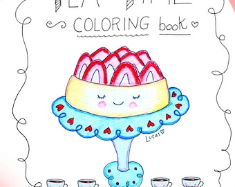 Tea Time Coloring Book For Adults Or Kids