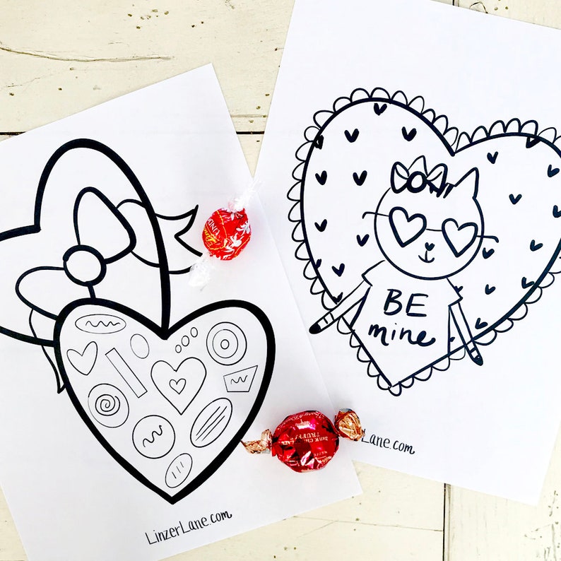 Valentine Coloring Book Printable PDF Colouring Book With 7 | Etsy