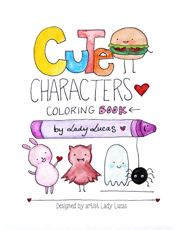 Download Kawaii Coloring Book Cute Characters Printable Instant Etsy