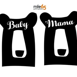 Mama Bear-Baby Bear Matching Design - SVG, Illustrator or PDF File