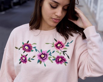 Hand embroidered sweatshirt