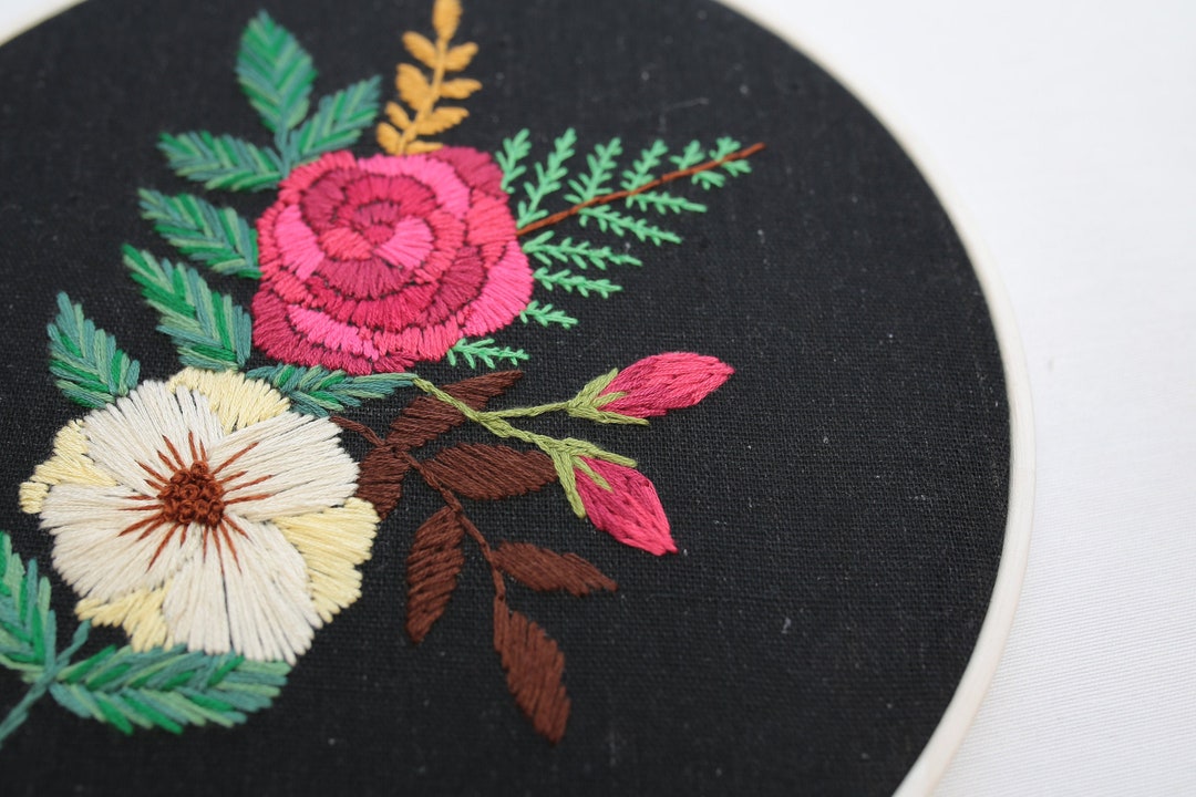 Hand Embroidery Hoop Art With Flowers - Etsy