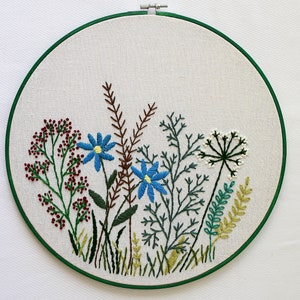 Hand embroidery hoop art with flowers image 3