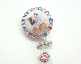 Personal Photo ID Retractable Badge Holder.  Add your photo of choice! Can be a Pet, Child(ren) or any saying.You Design it, I'll create it!