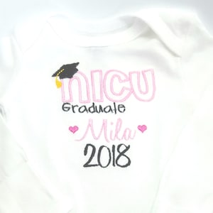NICU Graduate. Can be personalized. Preemie or  Newborn hospital shirt.  Hospital coming home outfit.