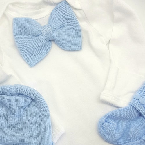 Newborn Boy Bowtie Outfit With Matching Hat and Sock Set. Etsy