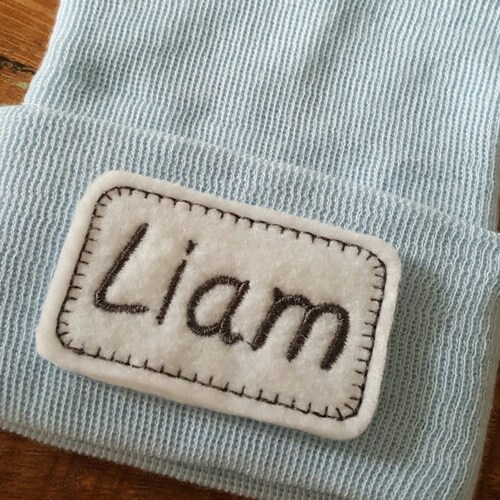 Monogrammed Baby Boy Hat Personalized Newborn Hat Etsy