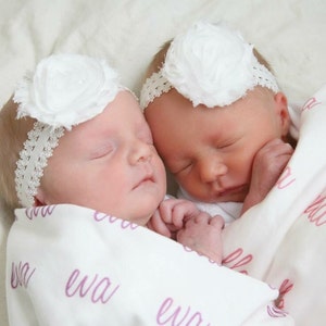 Personalized Swaddle Blanket.  Great for Twins!!! 100% organic cotton Baby Blanket.  Personalized Name Blanket.  Newborn Blanket.