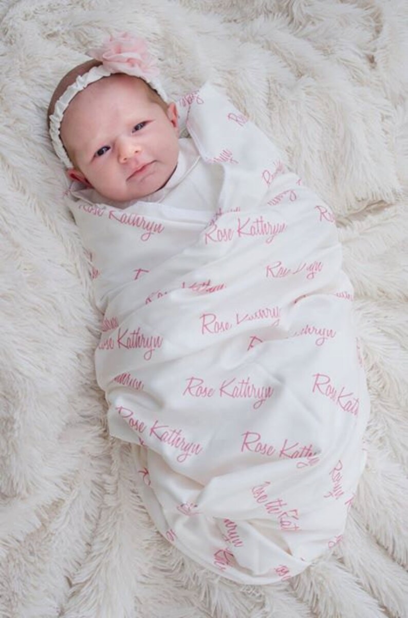 Personalized Swaddle Blanket. 100 Organic Cotton Baby Etsy