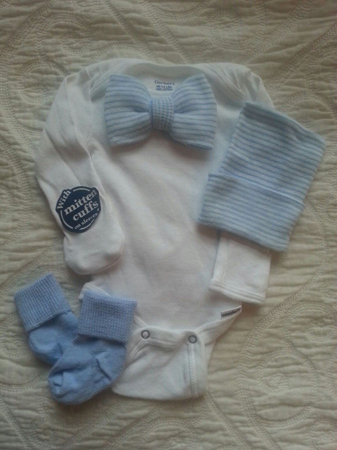 Newborn Boy Bowtie Outfit With Matching Hat and Sock Set. Etsy