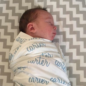 Personalized Swaddle Blanket.  100% organic cotton Baby Blanket.  Personalized Name Blanket.  Newborn Blanket.