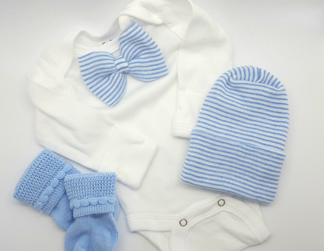 Newborn Boy Bowtie Outfit With Matching Round Top Hat and Etsy
