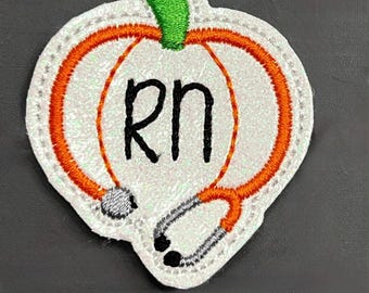 Pumpkin Retractable badge holder. Hospital ID Holder is great for Mother/Baby, Nursery, and L&D nurses!
