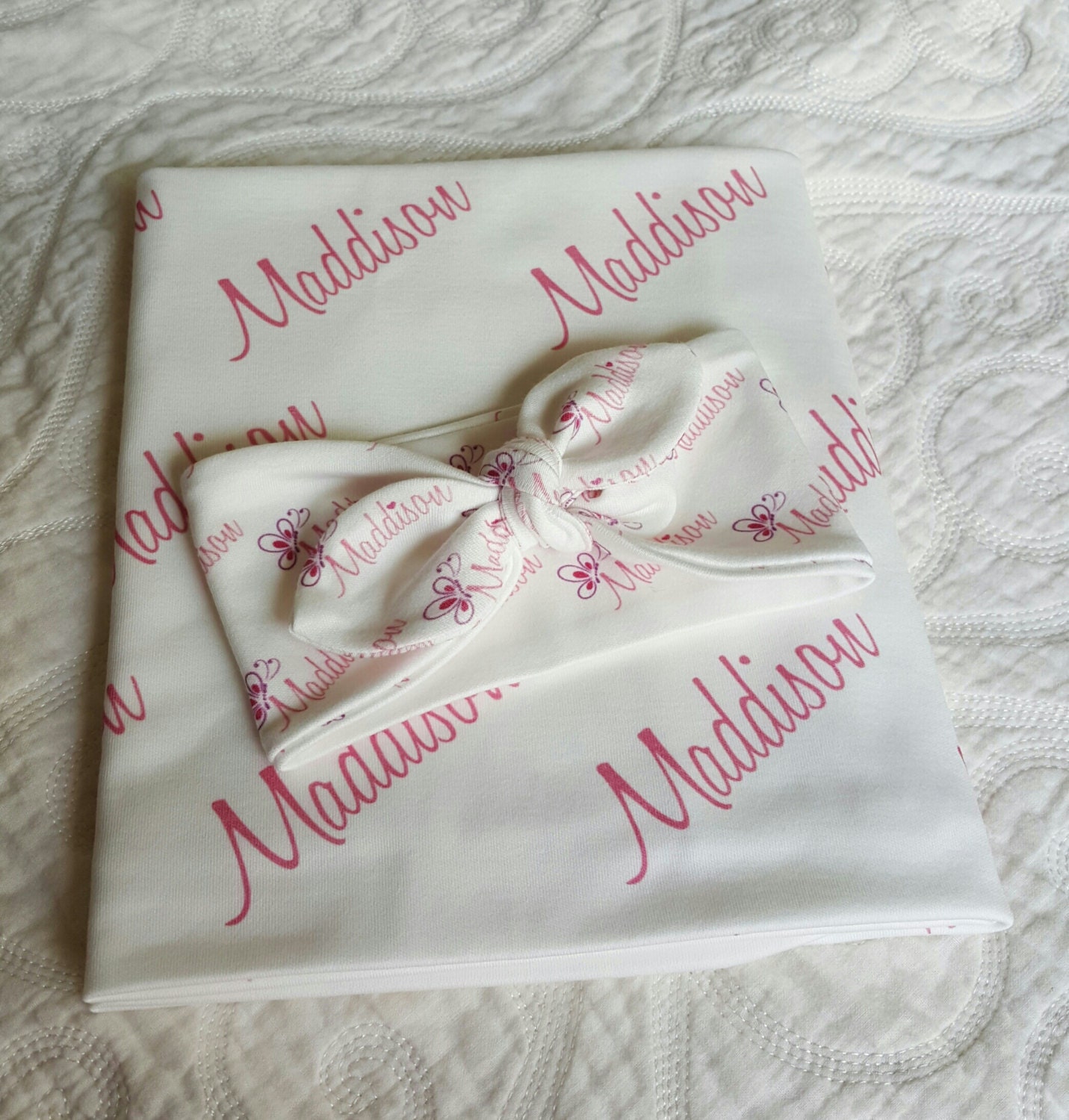 Baby Name Blanket. Personalized Newborn Gift Set. 100 Organic Etsy