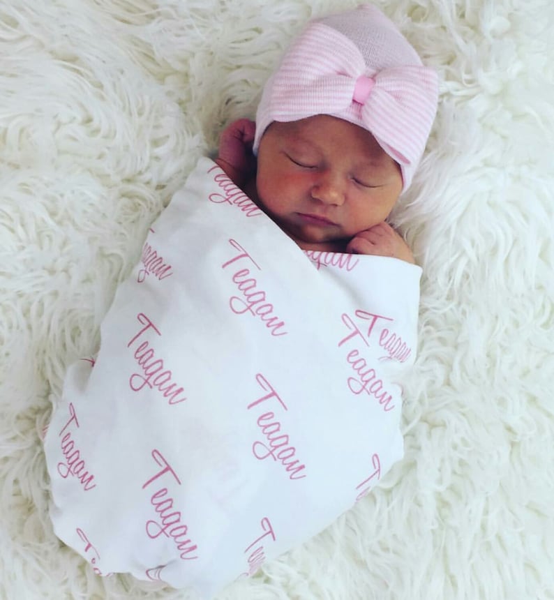 Personalized Swaddle Blanket. 100 organic cotton Baby Etsy